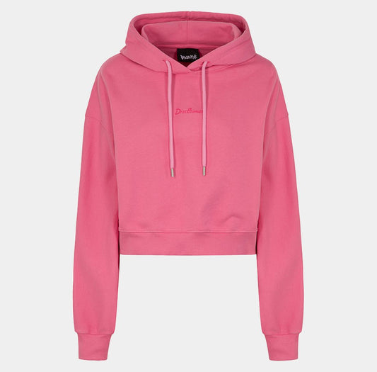 Disclaimer Crop Hoodie Pink Bordeaux