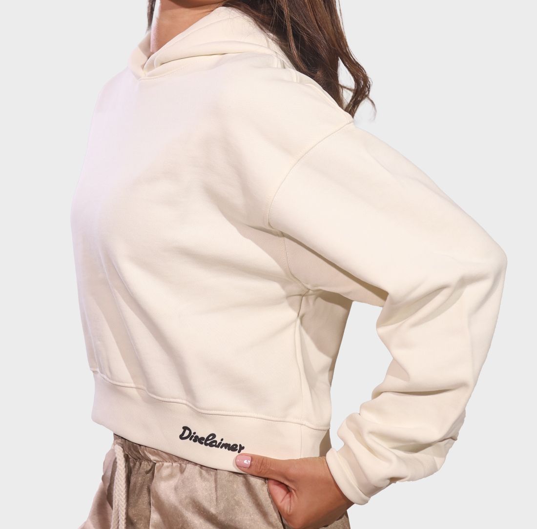 Disclaimer Hoodie Sweatshirt Crop