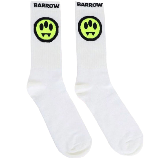 Barrow Socks Man White Neon Yellow Logo