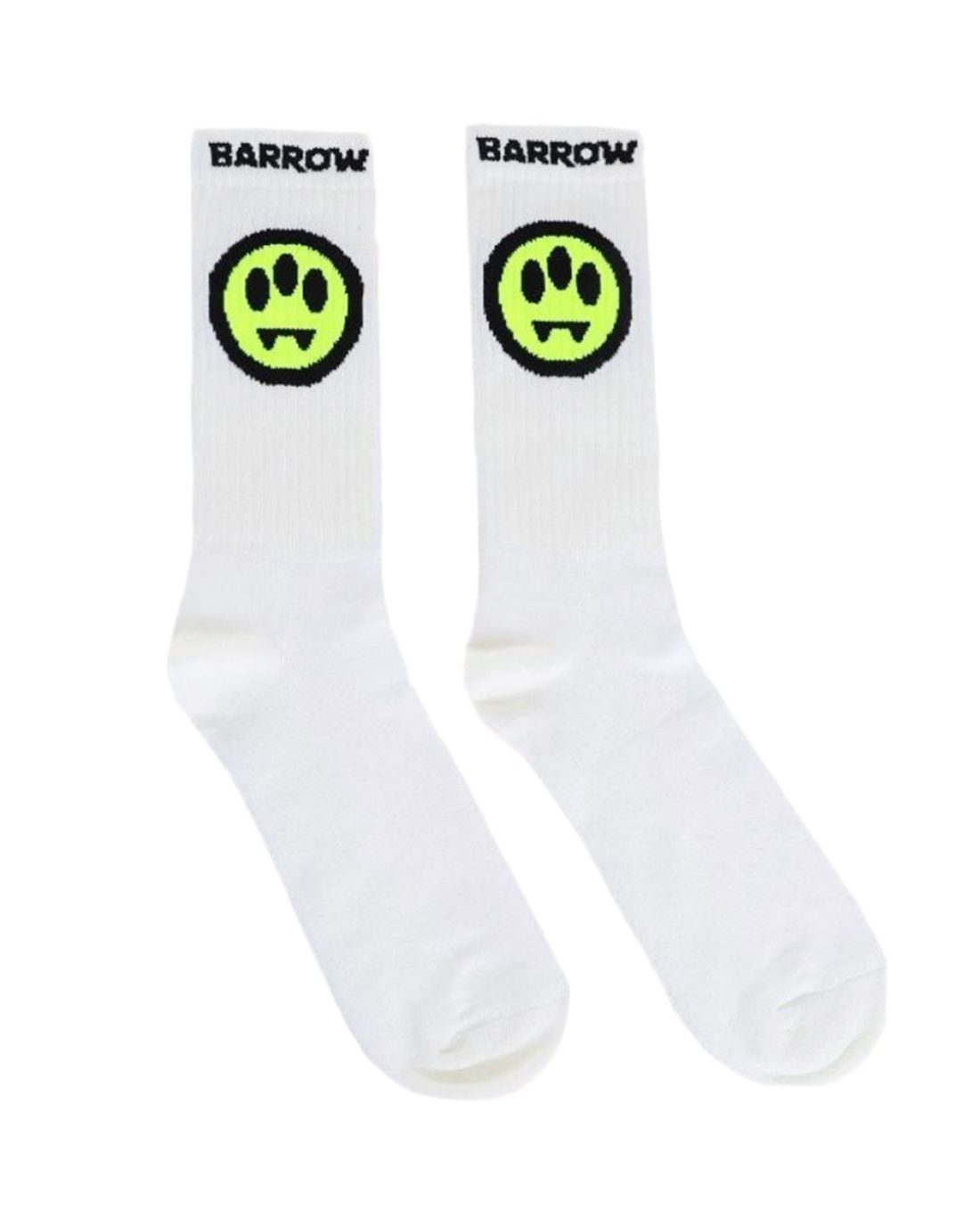 Barrow Socks Man White Neon Yellow Logo