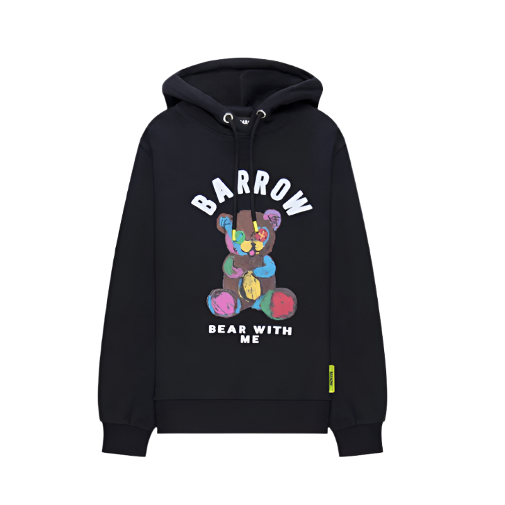 Barrow Sweatshirt Black With Colourful Bear Print